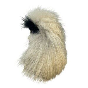 Vintage 80s Rabbit Fur Pin Brooch Woman's Head Large Pin